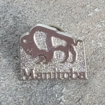 Manitoba Canada Silvertone Buffalo Bison Souvenir Travel Vintage Lapel H... - £5.49 GBP