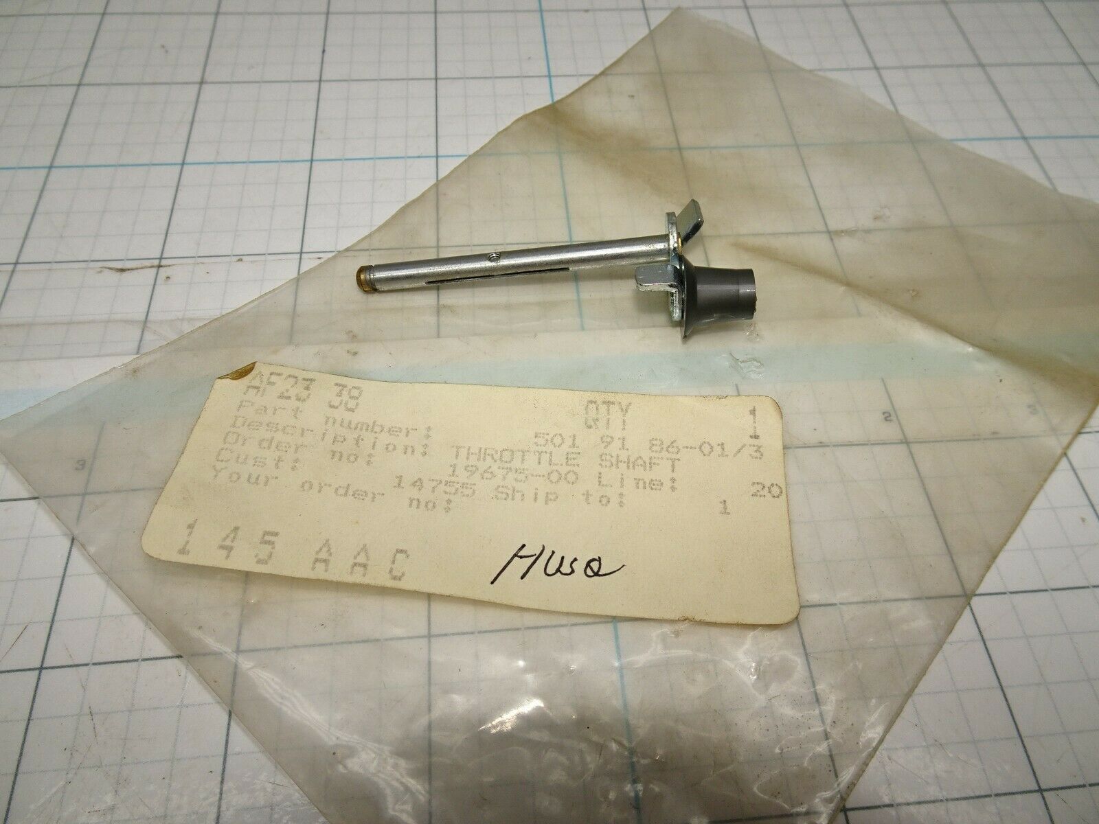 Husqvarna 501918601 Throttle Shaft for Carburetor  OEM NOS - $19.33