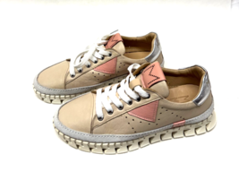 MIZ MOOZ LEATHER  CASUAL PLATFORM LACE UP SNEAKERS IVORY CORAL  37EU / 7... - $29.95
