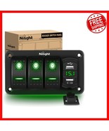 Sleek Waterproof 3 Gang Switch Panel with Dual USB Charger &amp; Night Glow ... - $717.02 MXN