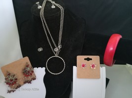 4 Piece Red Jewelry Set, Bangle,Earrings $ Chain (90) $12.99 - $12.99