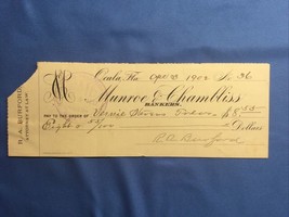 1902 Monroe &amp; Chambliss Bankers Ocala Florida FL FLA  Obsolete Check USE... - $19.78