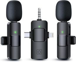 Pqrqp 3 In 1 Wireless Microphone For Iphone, Android, Camera, Usb-C Microphone, - £33.64 GBP