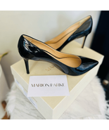 MARION PARKE Must Have Pointed Toe Patent Leather Pump Heel Black, Euro ... - $275.83