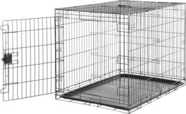 - Durable, Foldable Metal Wire Dog Crate With Tray, Single Door, 42 X 28 X 30 In - £48.73 GBP