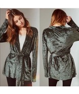 Urban Outfitters Crushed Velvet Kimno Jacket Cardigan Wrap Robe Top M Sm... - €25,01 EUR
