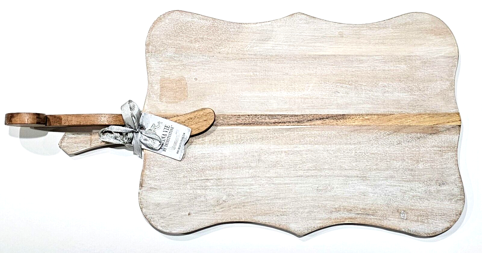 Primary image for Patina Vie By thirstystone 19 inch white wash cheese board with spreader