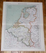 1906 Original Antique French Map Of Holland Netherlands Belgium Ver - £14.46 GBP