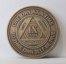 Alcoholic 9 Year Recovery -One Day Chip-Medallion Coin Medal Token  AA A... - £3.85 GBP