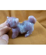 Y-CAT-WA-729 Purple gray KITTY CAT walk gemstone STONE figurine cats statue - $32.03 CAD