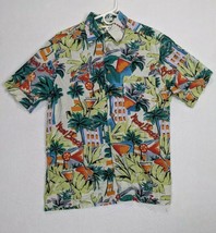 Ron Chereskin Mens Hawaiian Button Shirt Short Sleeve Size M Rayon Multi Color - £13.08 GBP