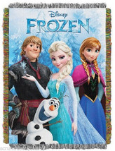 Disney Frozen Elsa Anna Tapestry Throw Blanket Olaf Kristoff New - £55.27 GBP