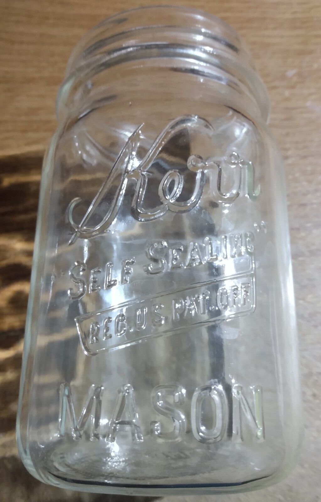 Kerr Embossed Self Sealing Glass Normal Mouth Pint Mason Food Canning Ja... - $5.00