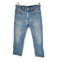 Levis Mens 505 Classic Straight Leg Jeans Blue Stonewash Mid Rise Denim ... - $19.78