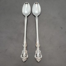 Vtg Set 2 Oneida MICHELANGELO Stainless Iced Tea Spoons Glossy Flatware - $23.36