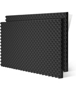 Eekiya Acoustic Foam Egg Crate Panel Studio Foam Wall Panel, 2 Pack, Black - £40.64 GBP