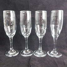 Bridal Shower Wedding Set of 4 Four Decal Embellished Champagne Flutes F... - £15.24 GBP