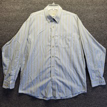L.L. Bean Men&#39;s Sz L Pinstripe Oxford Seafoam Green/Blue Button-Down Shirt - £16.96 GBP