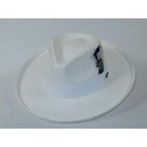 Men's Bruno Capelo Genuine Straw Hat Wide Brim Curl COLONIAL CO581 White image 2