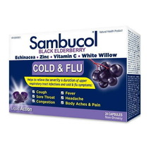 Sambucol Black Elderberry Cold And Flu 24 Capsules - $32.66