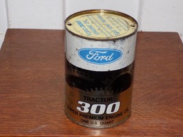 Vintage Ford Tractor 300 Empty Tin One Quart Oil Can - $29.70