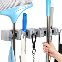 QTJH Broom and Mop Holder Wall Mounted Storage Cleaning Tools Commercial Mop Rac - £16.81 GBP