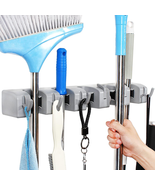QTJH Broom and Mop Holder Wall Mounted Storage Cleaning Tools Commercial... - £16.51 GBP