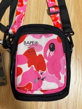A BATHING APE Camouflage Shoulder Bag PINK 17 × 12 x 6.5㎝ strap 2set appendix - £54.14 GBP