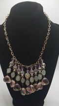 JEWELRY Vintage Multicolor Pastel Iridescent Crystal Necklace 16&quot; Multi ... - £10.88 GBP