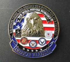 AMERICAN WARRIORS ARMY USN USAF USMC USCG MEDALLION CAR GRILLE GRILL BAD... - $15.95