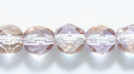 6mm Fire Polish, Crystal with Sapphire Gold, Czech Glass Beads 50  - £1.57 GBP