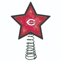 Cincinnati Reds MLB Mosaic Tree Topper 11.25&quot; H Glass Metal Red - $848.07 MXN