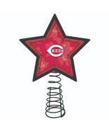 Cincinnati Reds MLB Mosaic Tree Topper 11.25&quot; H Glass Metal Red - $61.12 CAD