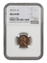 1913-S 1C Ngc MS64BN - £418.05 GBP