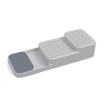 Kitchen Drawer Organizer Tray For Knives Knife Block Cutlery Storage Grey - £18.92 GBP