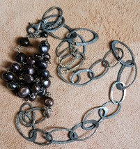 Silpada 925 Sterling Silver Dark Purple Gray Pearl Strand Necklace Handmade 51.7 - £94.96 GBP