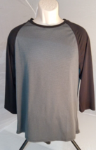 Crunch Fitness Long Sleeve Shirt Men&#39;s  Size M Gray / Black   Crew Neck - £7.59 GBP