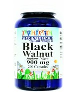 200 Capsules 900mg Black Walnut Hull Herbal Parasite Bacteria Cleanse - £11.79 GBP