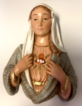 Immaculate Heart of Mary 9&quot; Hand Painted Wall Plaque, New from Colombia - £34.55 GBP