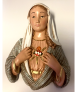 Immaculate Heart of Mary 9&quot; Hand Painted Wall Plaque, New from Colombia - £34.10 GBP