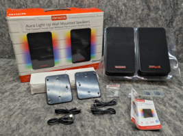 Aiwa Aura Light-up Wall Speaker 2-Pack + 8GB Ai6024pk2-blk New - $59.99