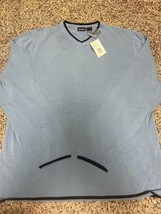 111 State V-Neck Sweater Lightweight - Light Blue - Men&#39;s Large - Black ... - $29.65