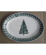 Furio Home Handpainted Spongeware Christmas Tree Collectible Large Platt... - $75.99