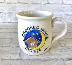 Crooked House Coffee Mug Crescent Moon Stoneware Vintage Crazing Discolo... - $8.28 CAD