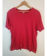 LL BEAN T-Shirt LARGE Crewneck Short Sleeve Cotton Red Bleech Spot On Sl... - £8.43 GBP