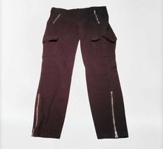 J Brand Maverick Black Mid Rise Skinny Cargo Pants w Zipper Ankles Size 27 - £45.03 GBP