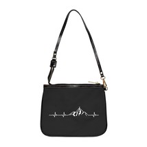Personalized Small Shoulder Bag with Mountain Heartbeat Print - $31.93