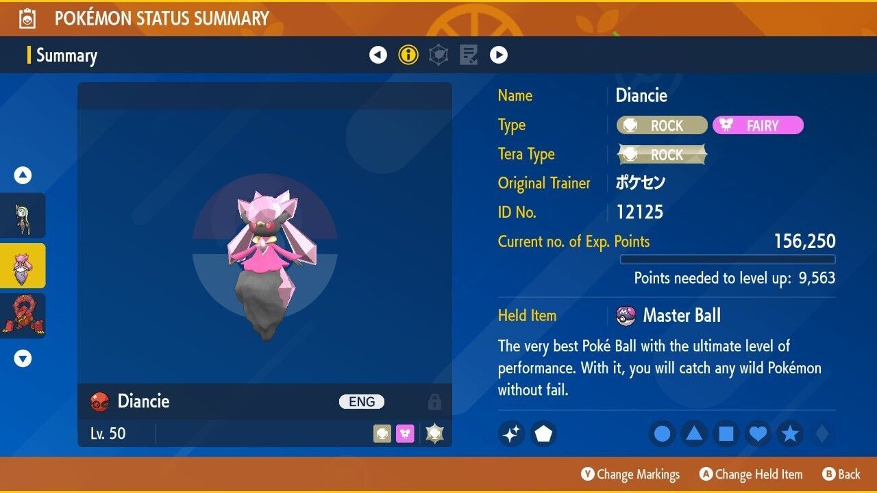 Ultra Shiny 6IV XXXL Pokemon Center Diancie Event Pokemon Scarlet/Violet
