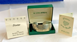 Kirk Stieff Pewter &quot;Winter Holly&quot; Cuff Bracelet 7&quot; Fashion Jewelry in Box - £23.31 GBP