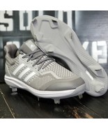 Adidas Ultra Boost DNA 5.0 Gray/White Metal Baseball Cleats ID9602 Men 12.5 - £67.87 GBP